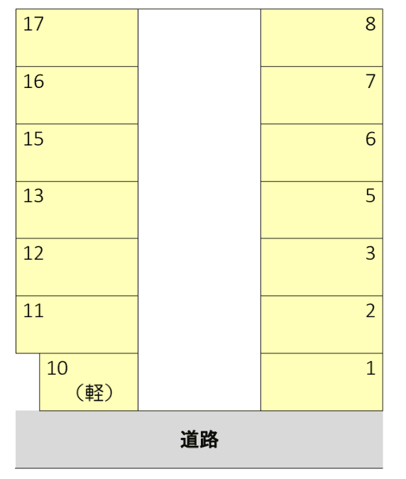 中村区乾出町駐車場の駐車配置図