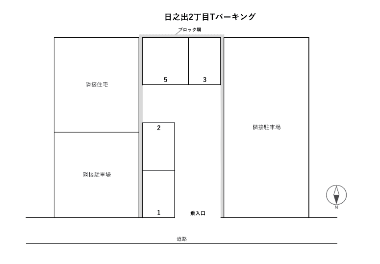 日之出２丁目Tパーキングの駐車配置図