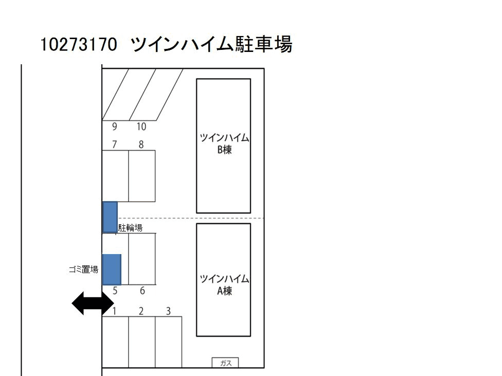 ツインハイム駐車場の駐車配置図