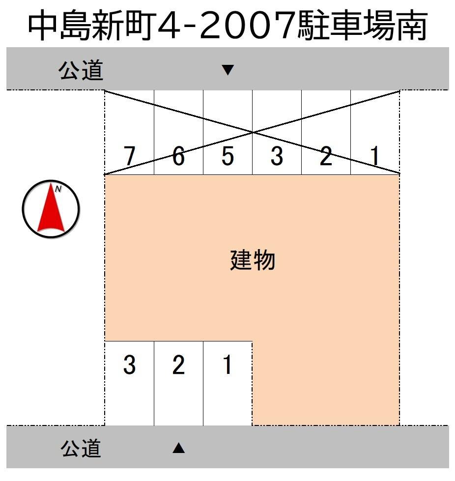 中島新町4-2007駐車場南の駐車配置図