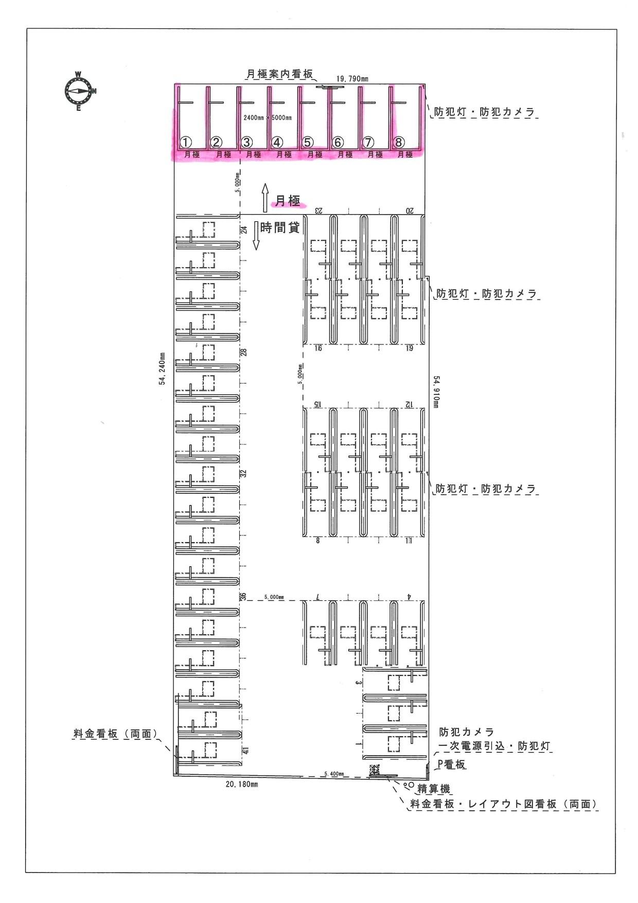 クレスト島之内第９の駐車配置図