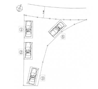 第１０堀徳ガレージの駐車配置図