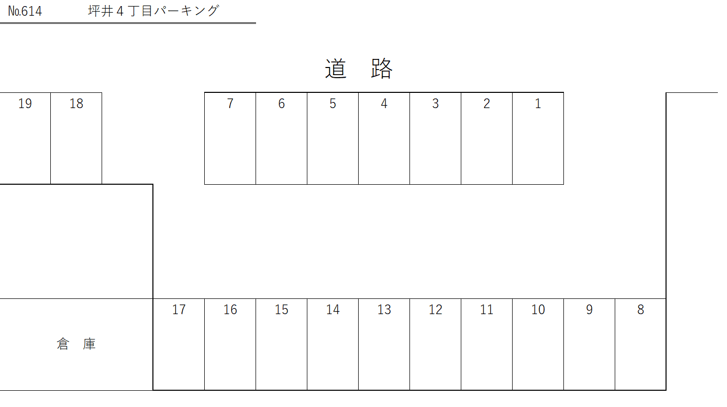 坪井４丁目パーキングの駐車配置図