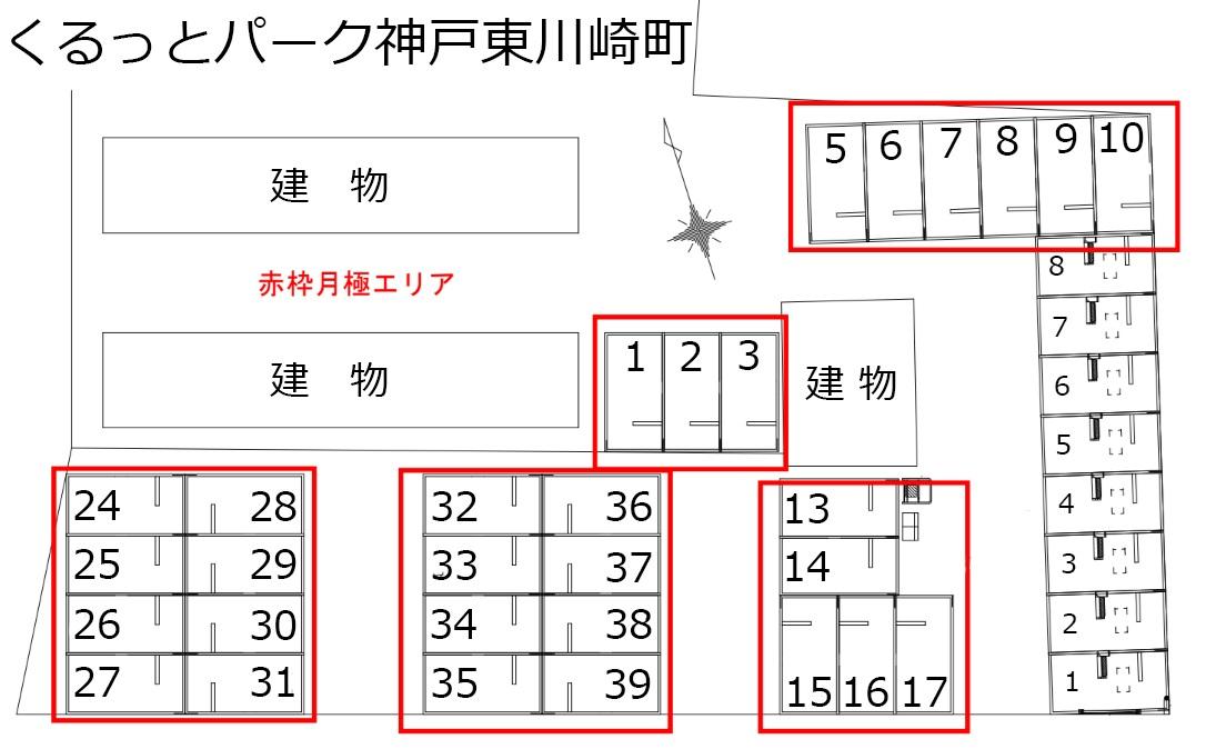 くるっとパーク神戸東川崎町の駐車配置図