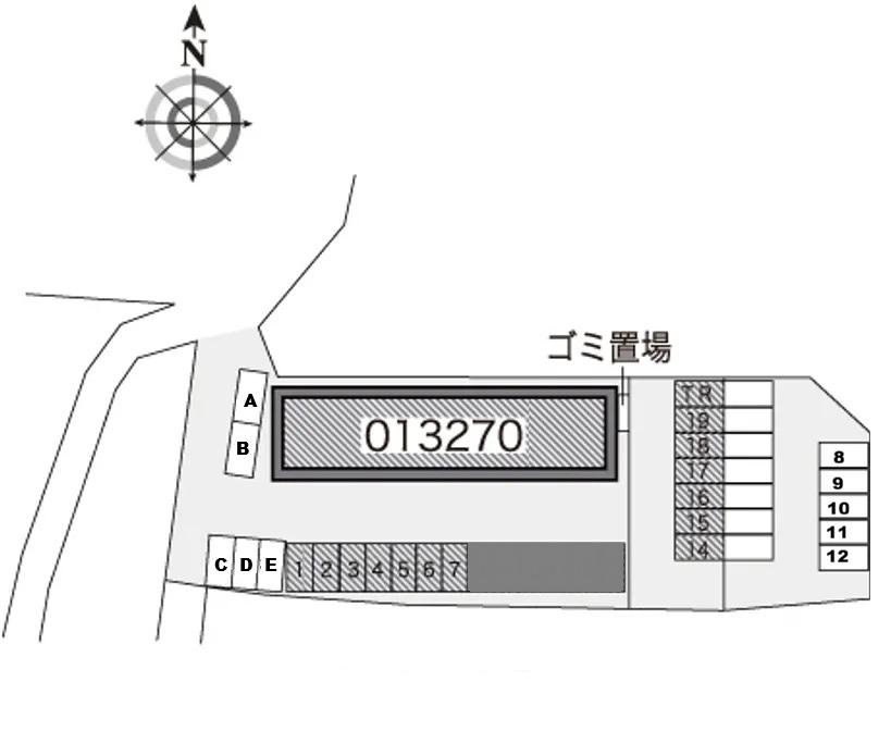 スマイル(43270)　敷地外駐車場①の駐車配置図