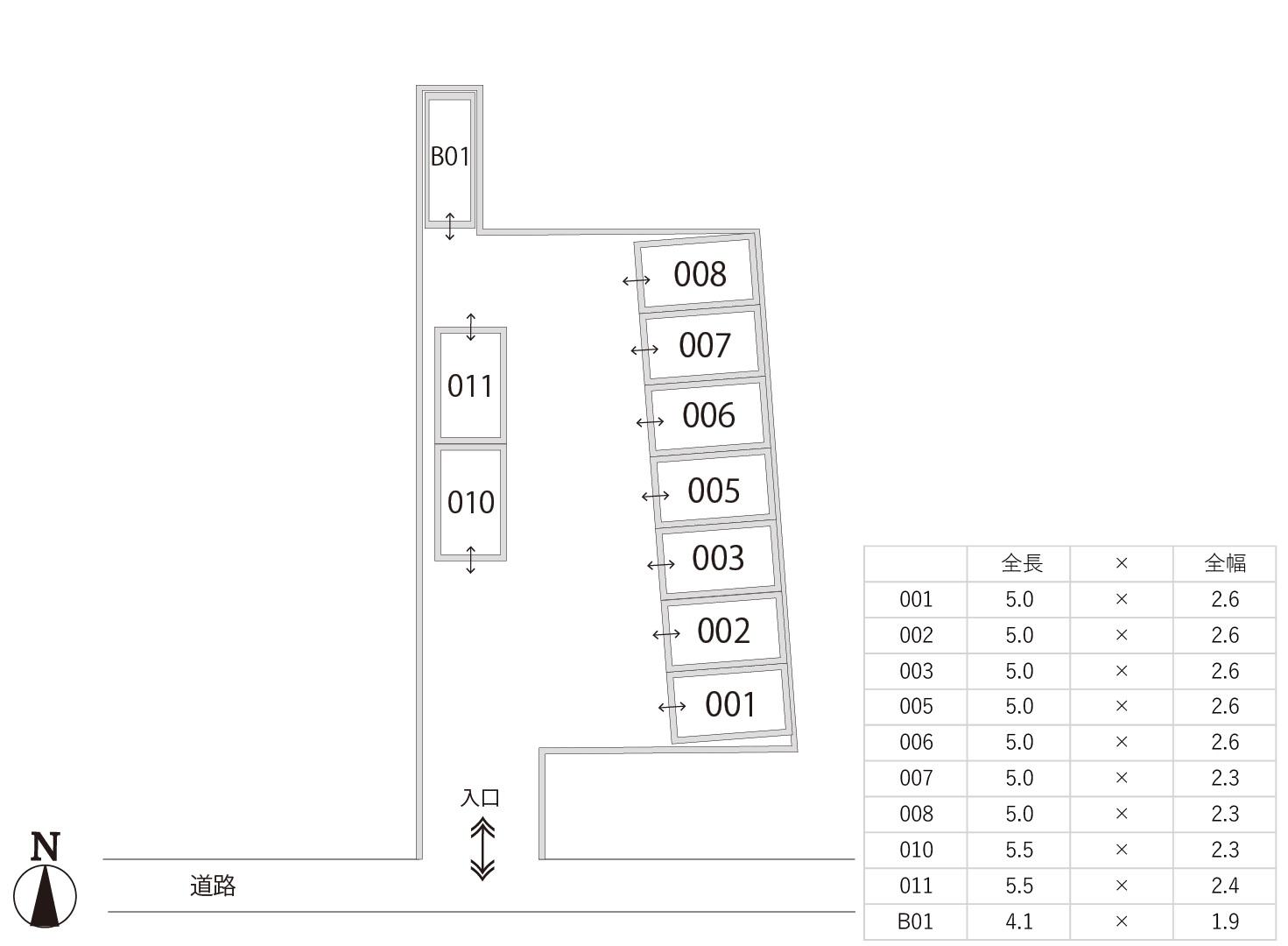 【998】CUパーキングの駐車配置図
