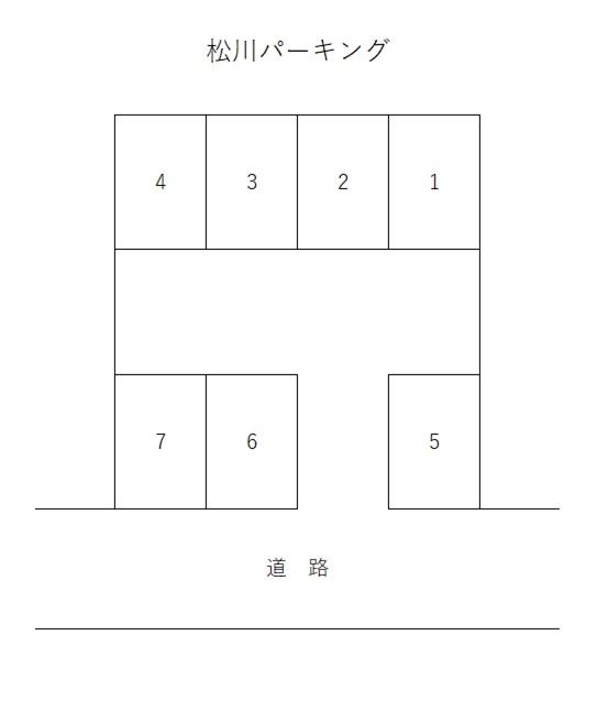 松川パーキングの駐車配置図