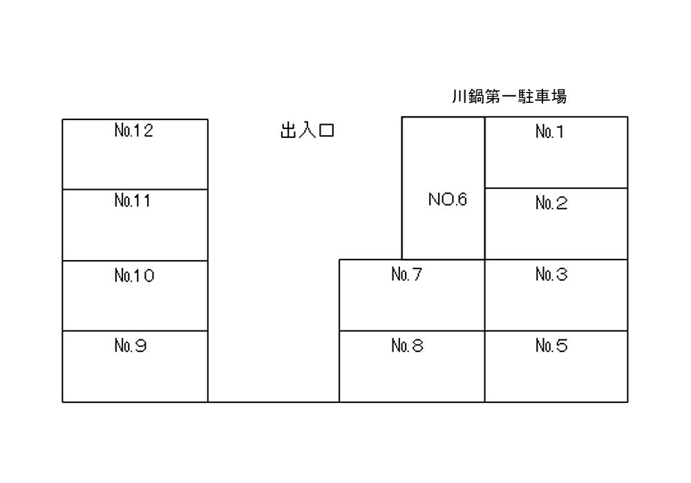 川鍋第一駐車場の駐車配置図