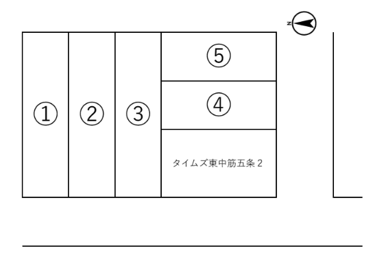 天使ガレージの駐車配置図