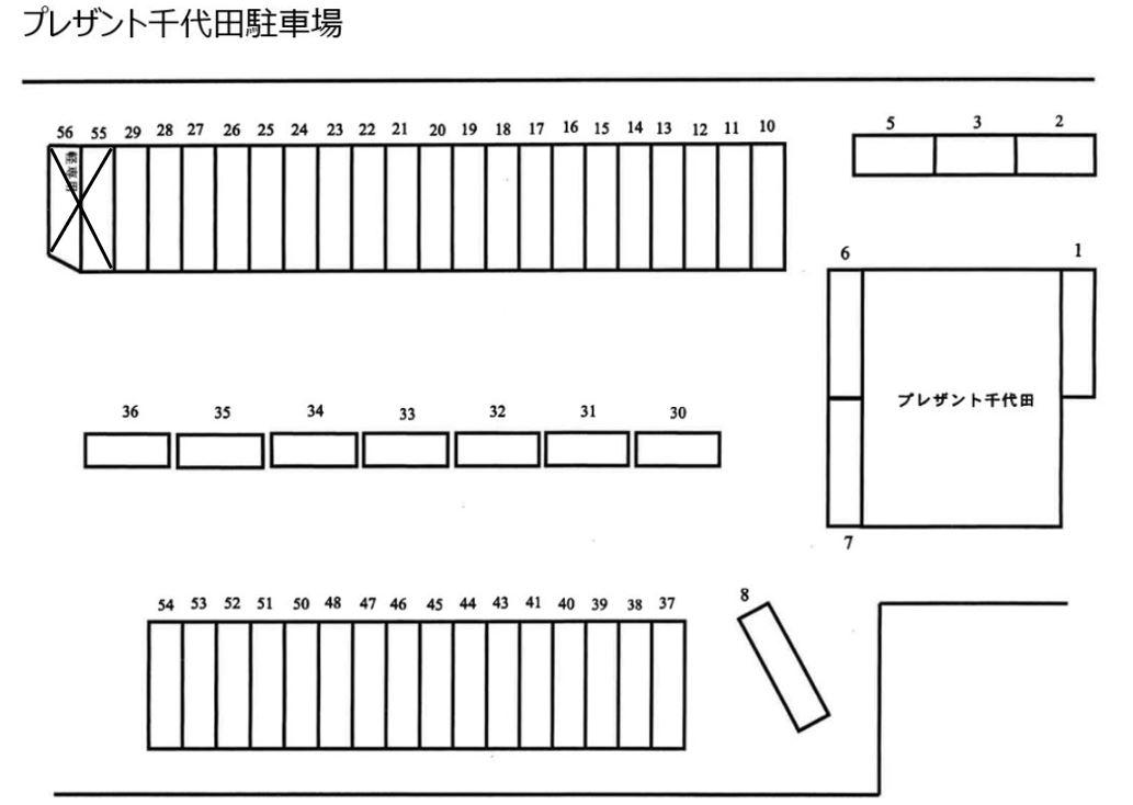 プレザント千代田駐車場①の駐車配置図