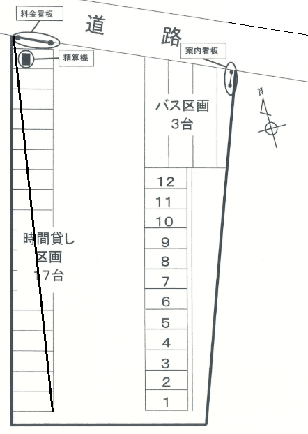 しずなびパーキング浜松弁天島の駐車配置図