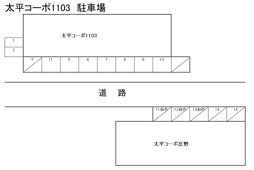 太平コーポ1103の駐車配置図