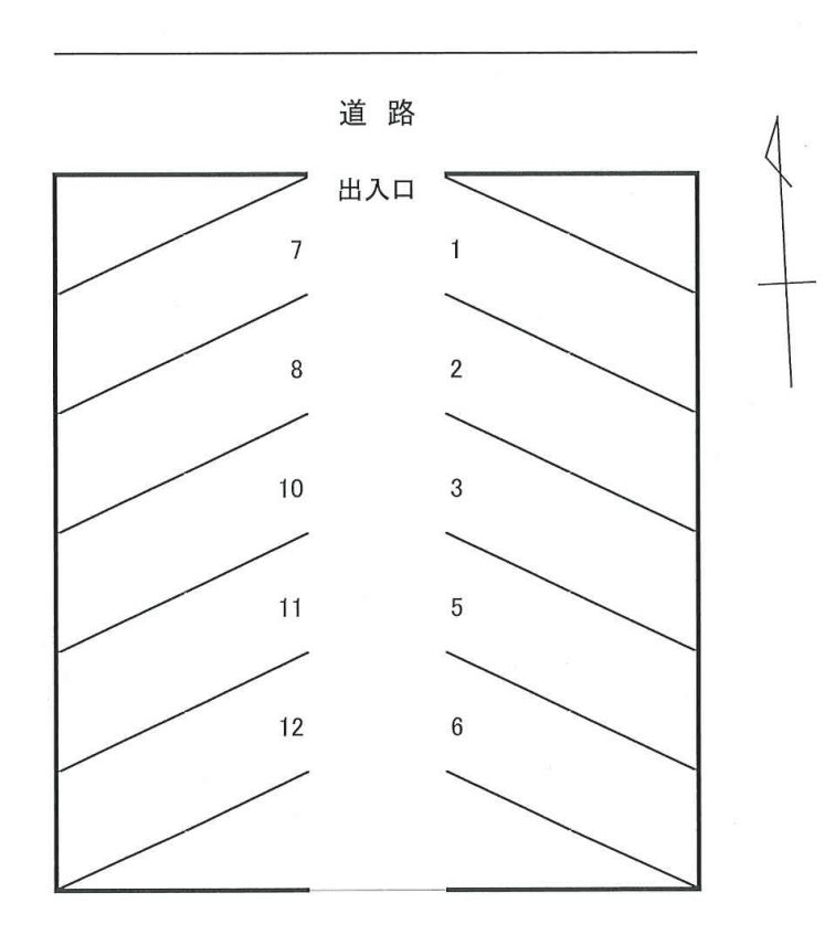 中西駐車場の駐車配置図