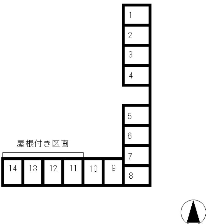 安達ガレージの駐車配置図