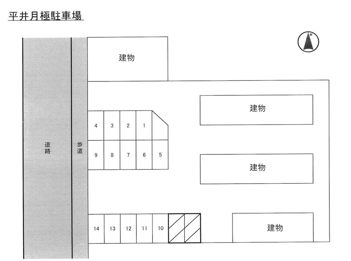 平井駐車場の駐車配置図