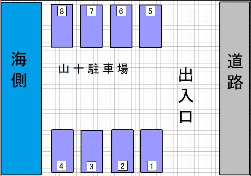 山十駐車場の駐車配置図