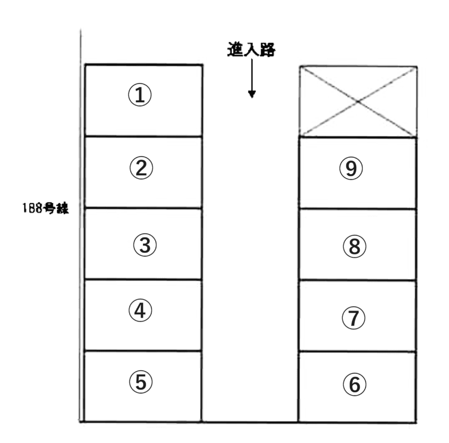 藤生駐車場の駐車配置図