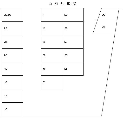 山桶駐車場の駐車配置図