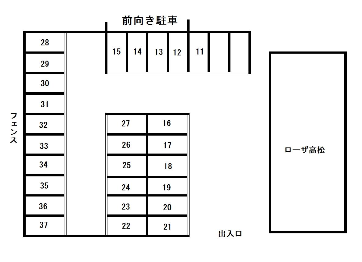 上原Ｂ－１駐車場の駐車配置図