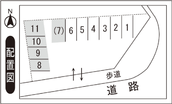 高木中央1丁目Sパーキングの駐車配置図