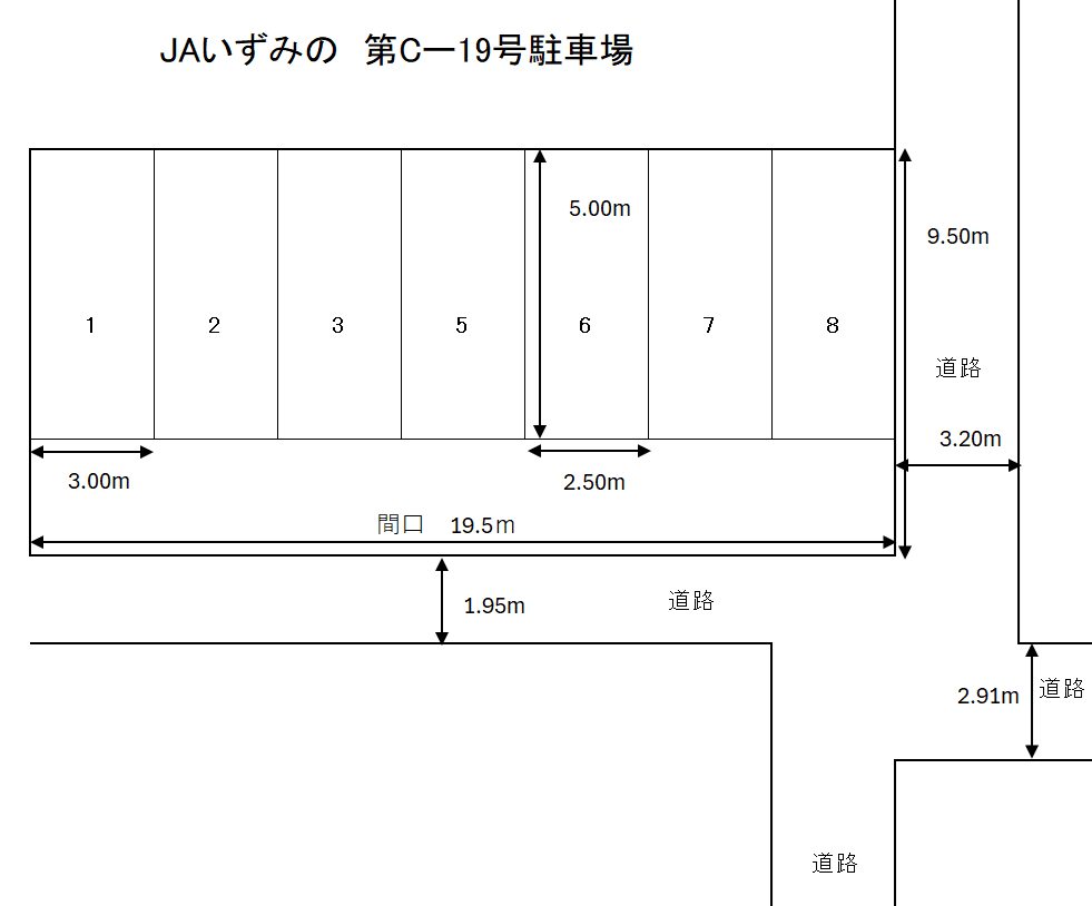 JAいずみの第C-19駐車場の駐車配置図