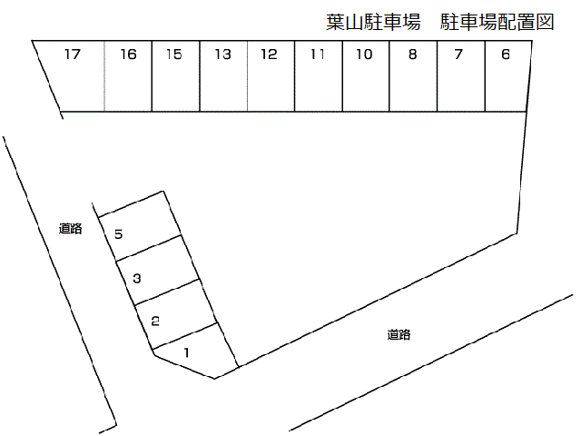葉山駐車場の駐車配置図