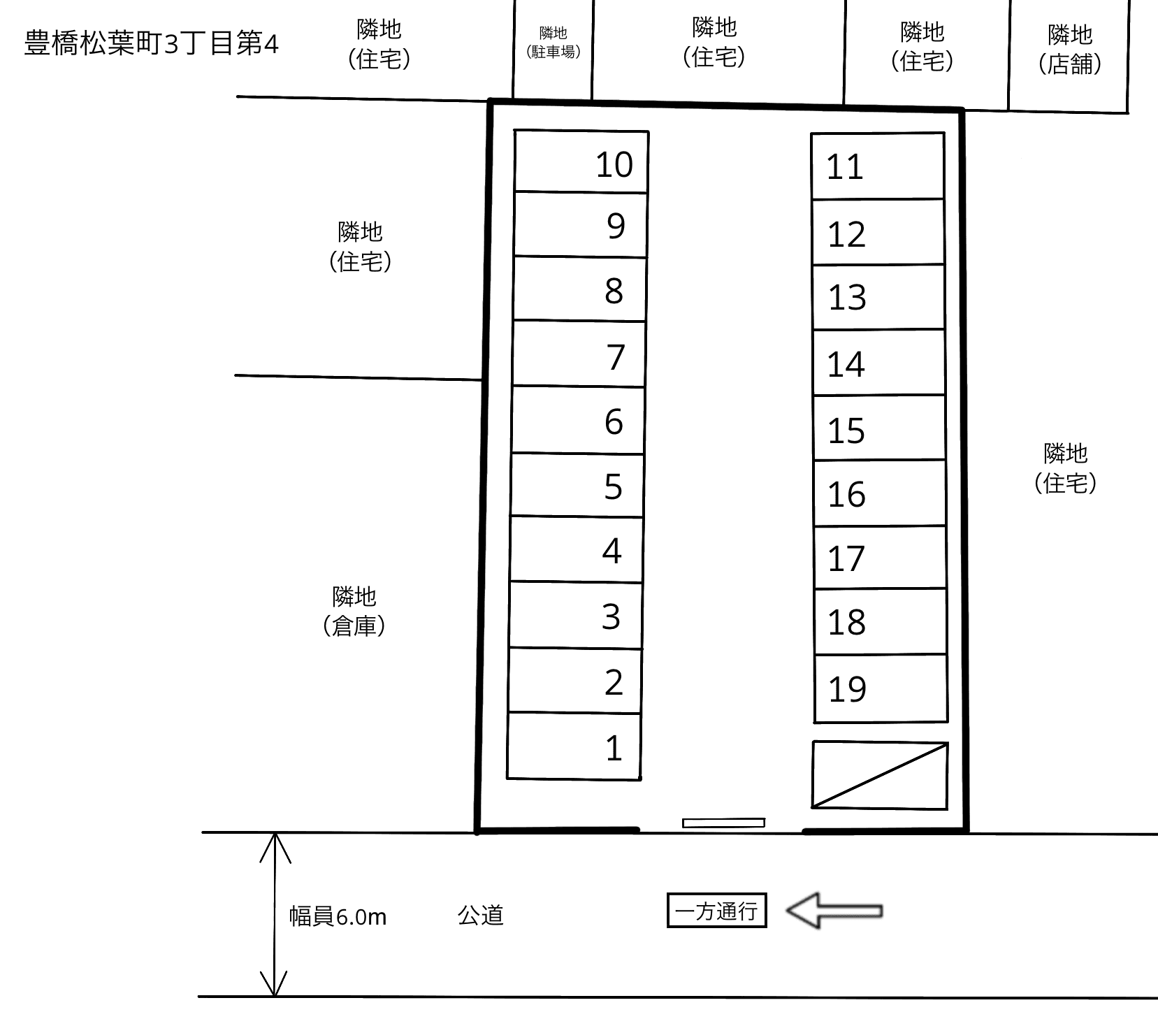 豊橋松葉町３丁目第４の駐車配置図