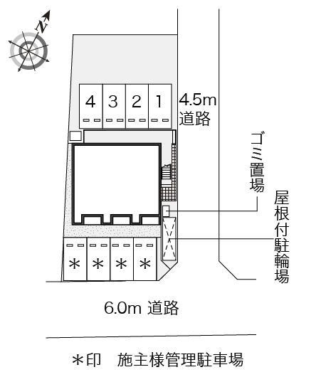 中根ハウスＭ３(54987)の駐車配置図