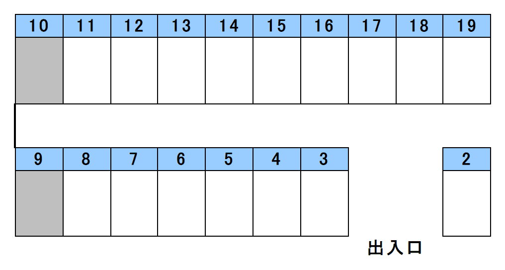 男山吉井駐車場A号地の駐車配置図