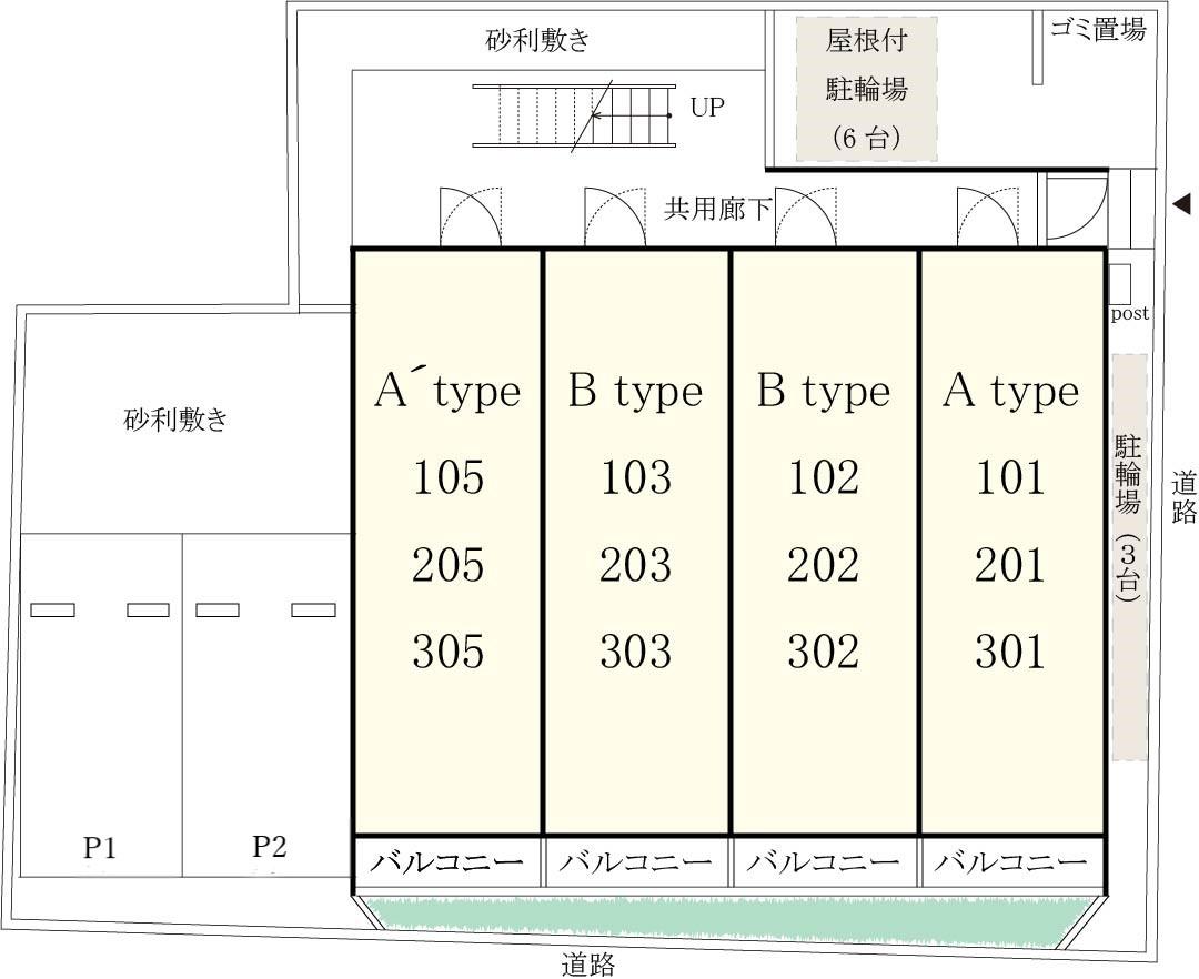リブリ・シャトーエ駐車場の駐車配置図