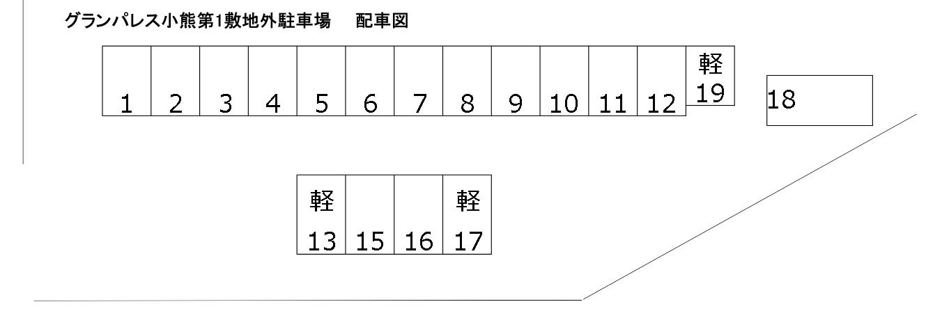 グランパレス小熊第1敷地外駐車場の駐車配置図