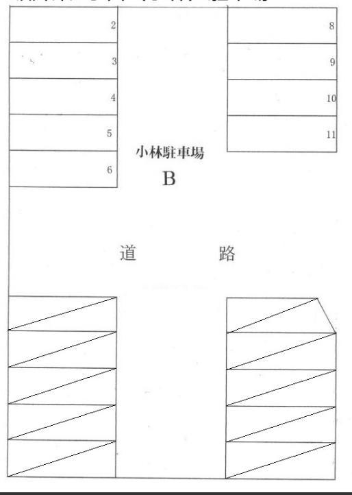 坂井東3丁目駐車場Ｂの駐車配置図
