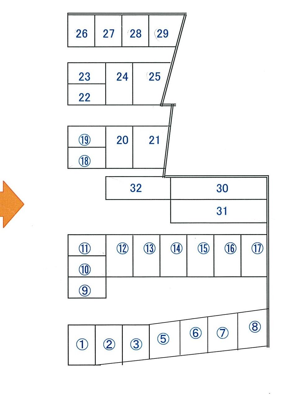 シノハラ第一駐車場の駐車配置図