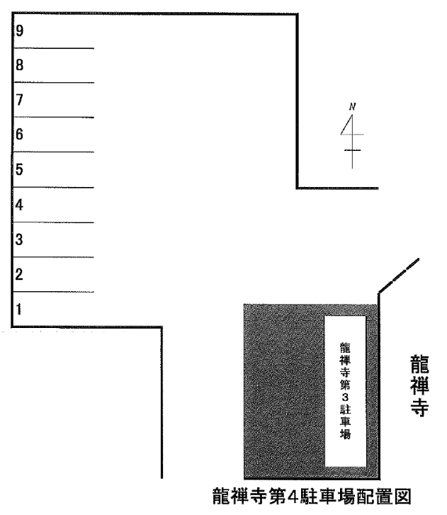 龍禅寺第４駐車場の駐車配置図