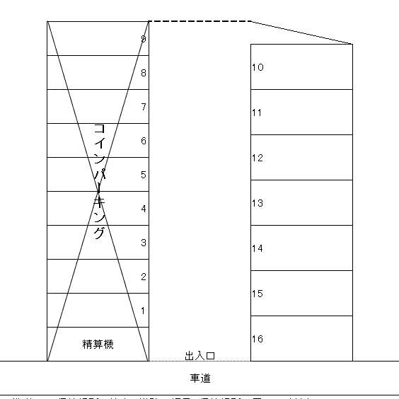 第７１駐車場の駐車配置図