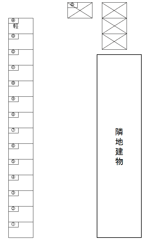 橋本１丁目駐車場の駐車配置図