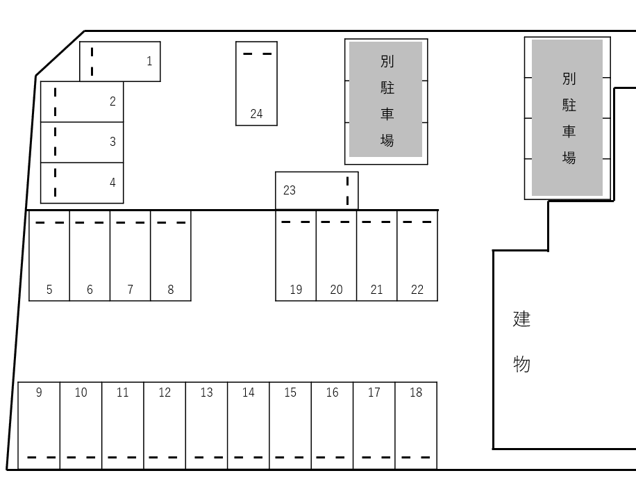 ＹＯＵＲ　ＭＡＩＳＯＮ　若王寺　月極駐車場の駐車配置図