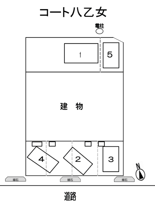 コート八乙女 敷地内月極駐車場の駐車配置図
