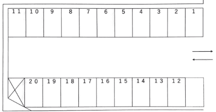 はたや駐車場の駐車配置図