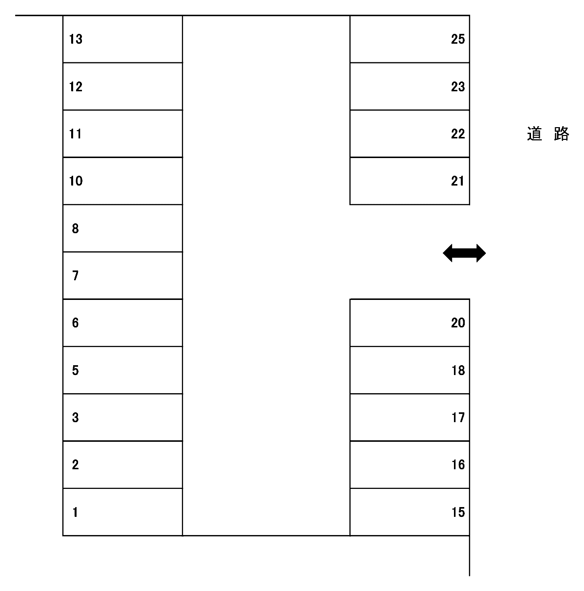 海老ヶ作伊藤　駐車場の駐車配置図