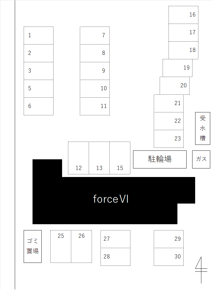 ForceⅥ月極駐車場の駐車配置図