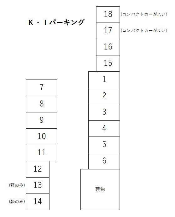 Ｋ・Ｉパーキングの駐車配置図