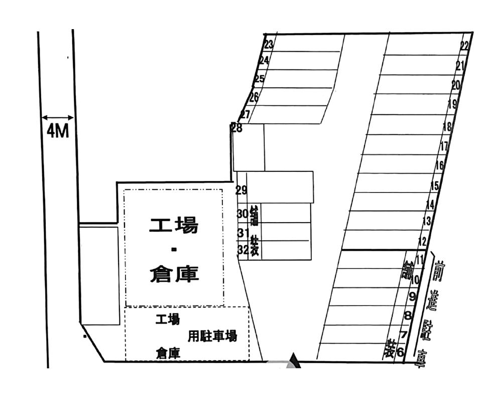 代官２－４Ｐの駐車配置図