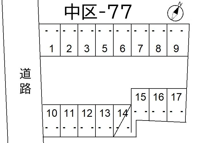 中区-77の駐車配置図