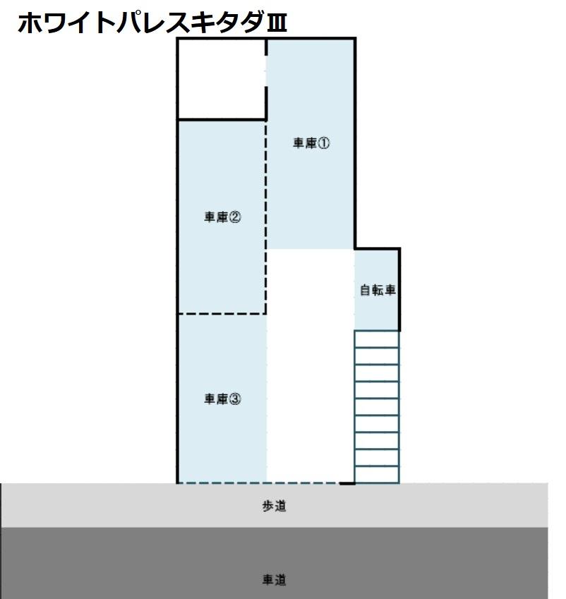 ホワイトパレスキタダⅢの駐車配置図
