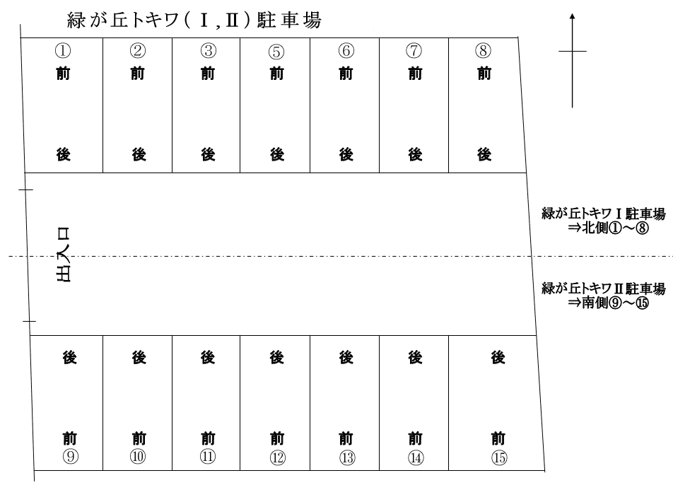 緑が丘トキワⅡ 駐車場の駐車配置図