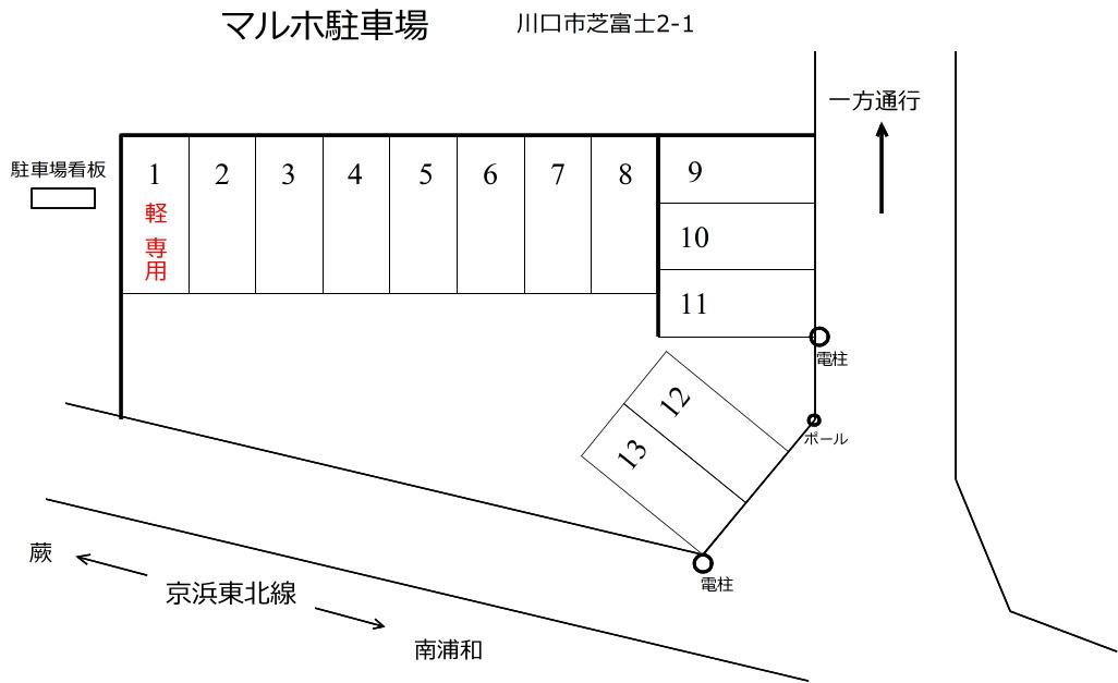 マルホ駐車場の駐車配置図