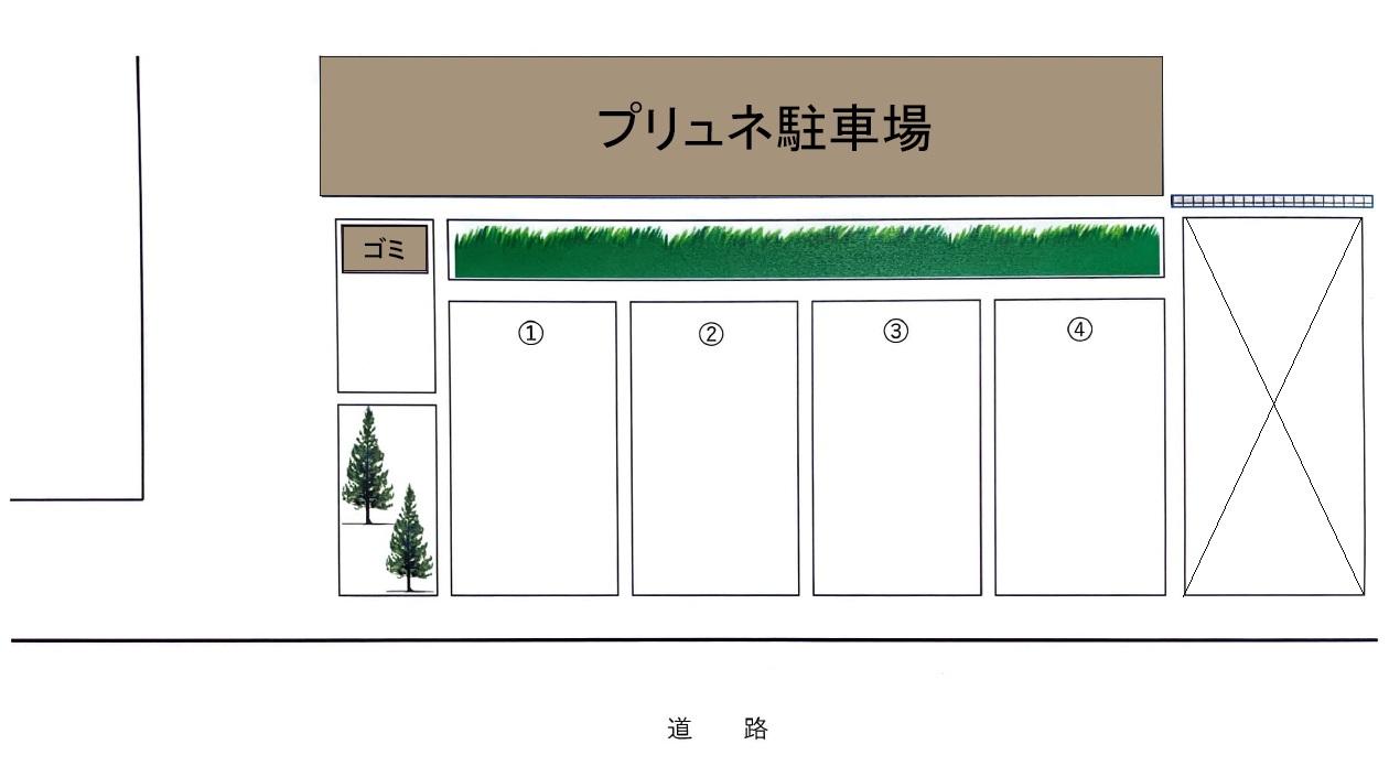 プリュネ駐車場の駐車配置図
