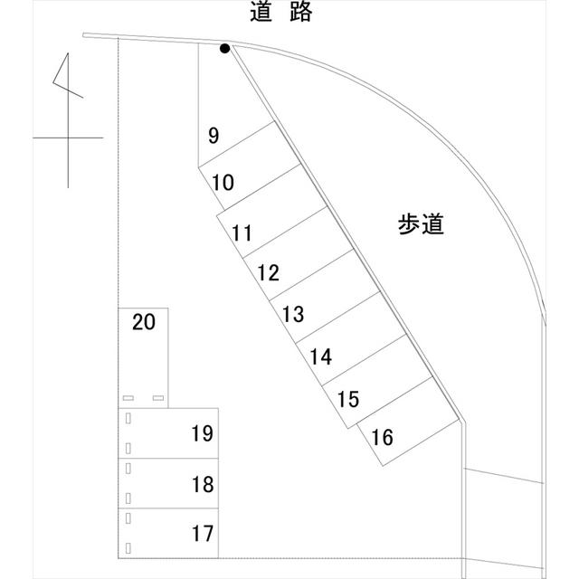 沖町月極駐車場の駐車配置図