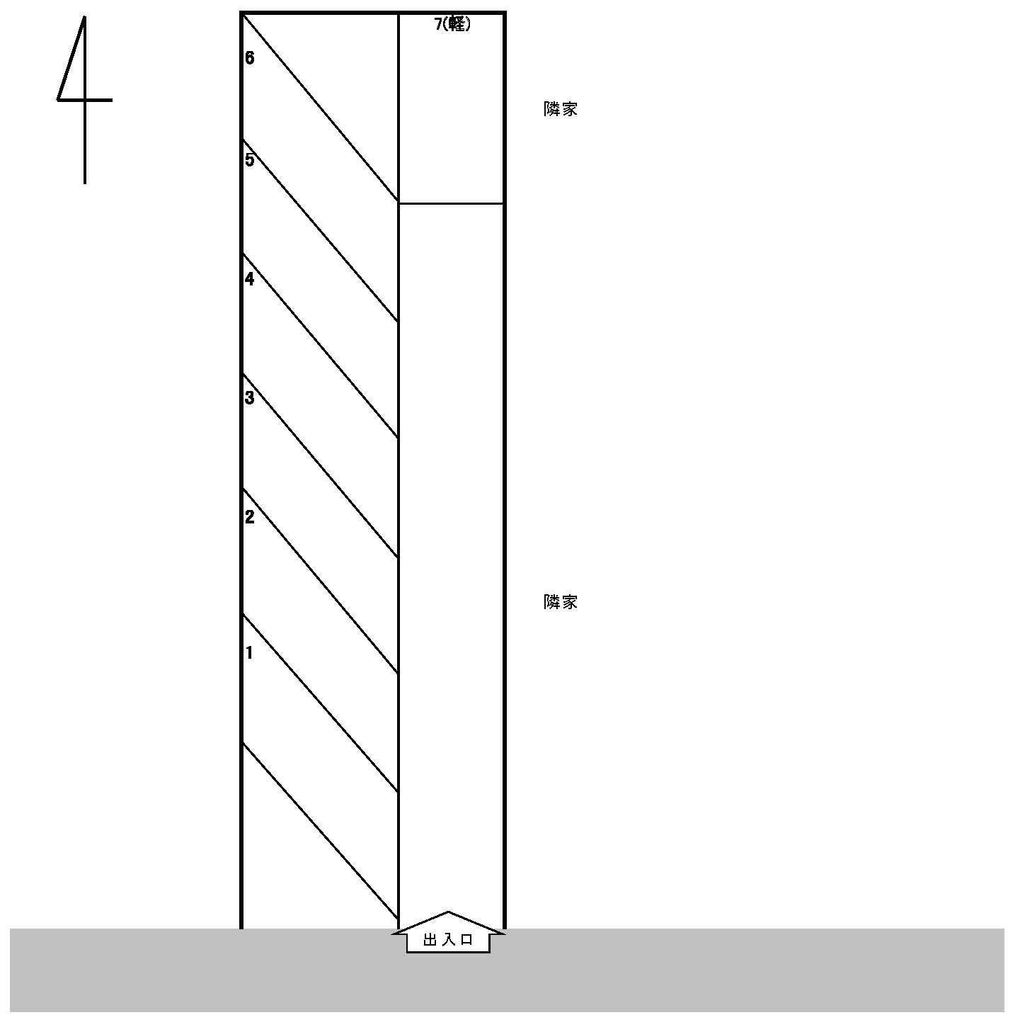 東若林町　KHW18　駐車場の駐車配置図